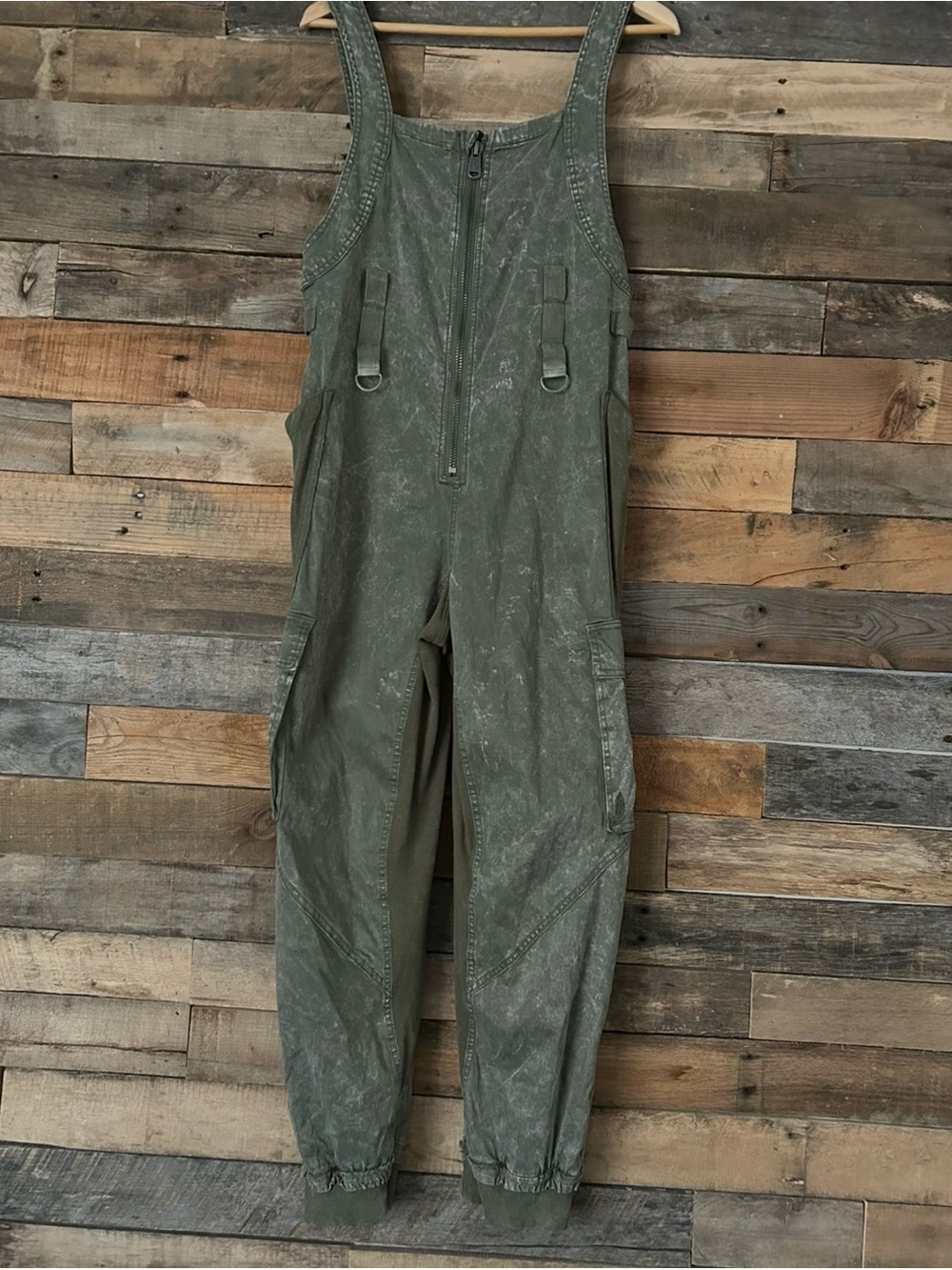 FP Movement by Free People Olive Cargo Utility Jumpsuit